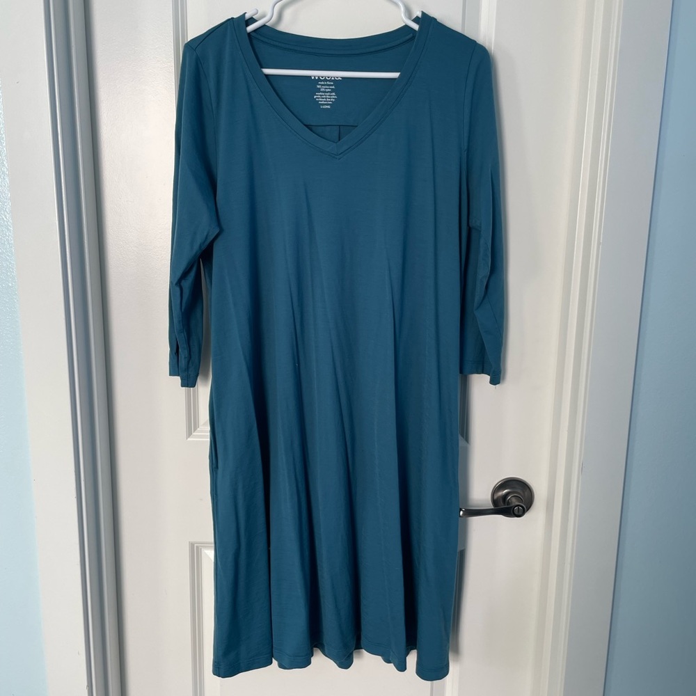 Wool& Ocean Teal Willow Swing Dress - LONG